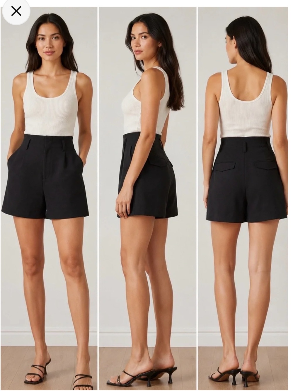 Vince Black High-Waist Tailored Shorts